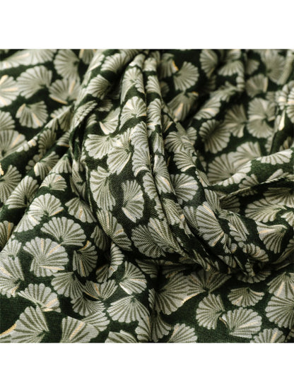 Scarvii - Lightweight Allover Leaf Print Scarf