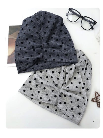 Haila - Polka Dot Twist Front Slouchy Beanie