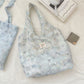 Cosbai - Soft Floral Pattern Print Shoulder Tote Bag