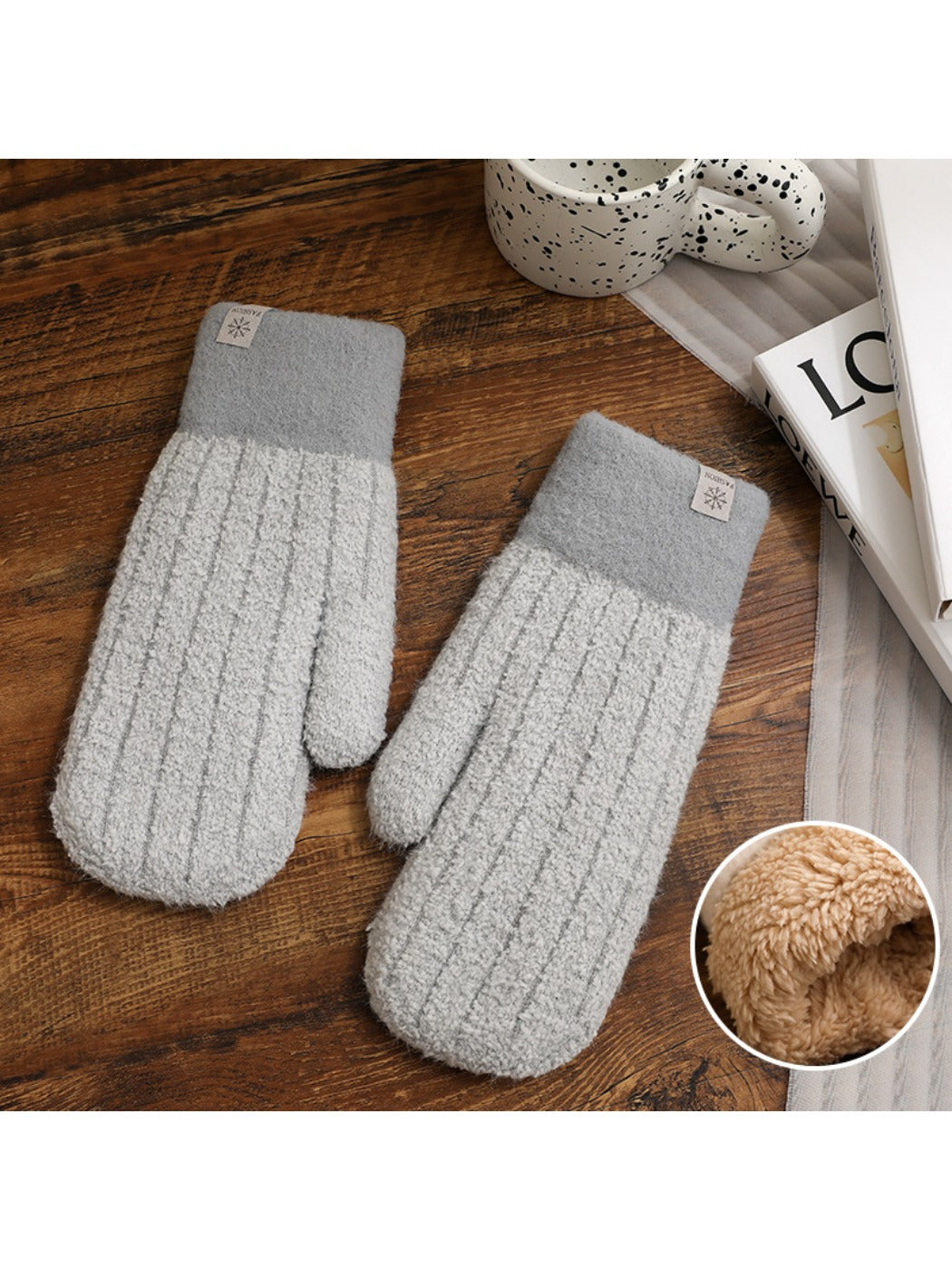 Gloving - Women's Winter Solid Color Plush Mittens