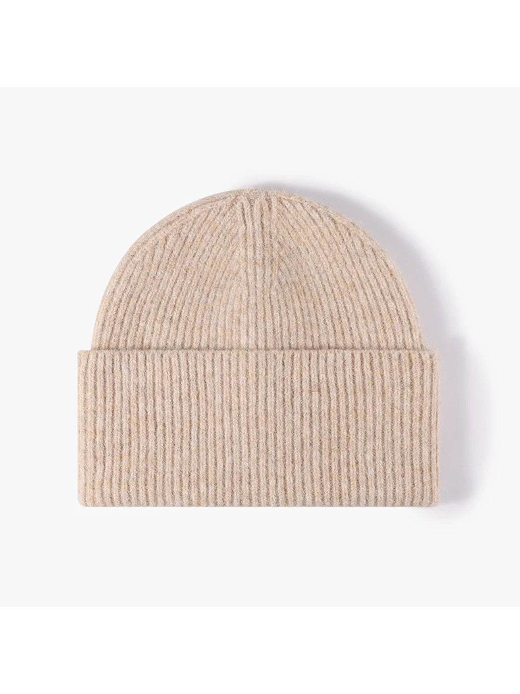 Haila - Fuzzy Ribbed Wide Cuff Knit Beanie