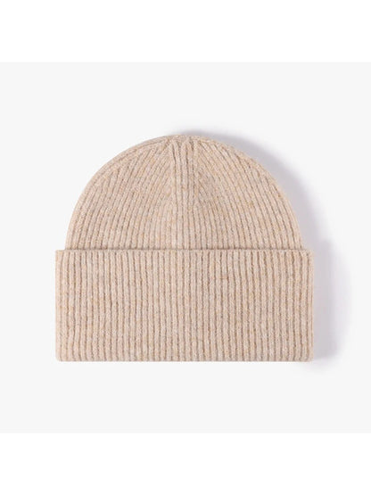 Haila - Fuzzy Ribbed Wide Cuff Knit Beanie
