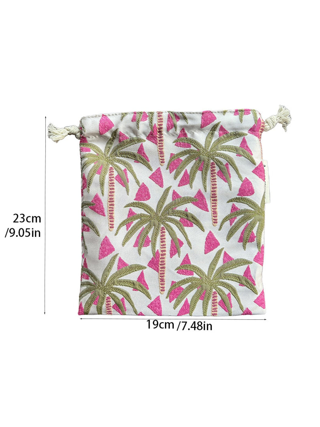 Cosbai - Floral and Fishes Print Drawstring Pouch