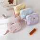 Cosbai - Small Plaid Makeup Pouch Square Bag