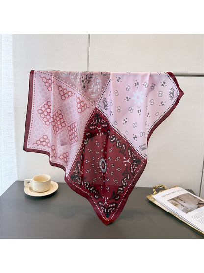 Scarvii - Colorblock Printed Paisley Scarf