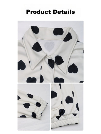 Crosa - Sweet Street Heart Zip Up Jacket Sweater
