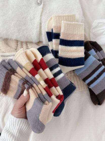 Rufia - Soft Stripe Knit Crew Socks