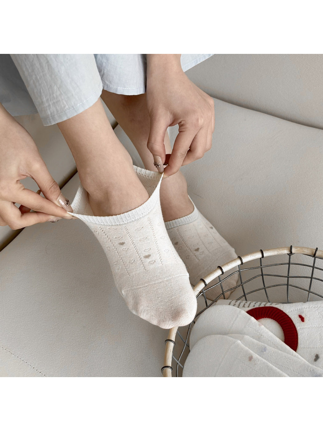 Rufia - Heart Pattern No Show Socks product image 2