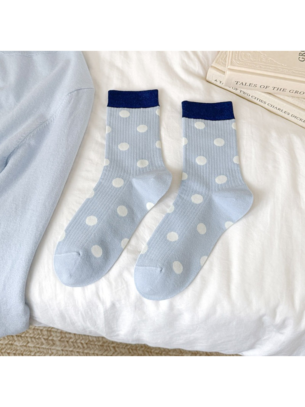 Rufia - Contrast Cuff Polka Crew Socks product image 6