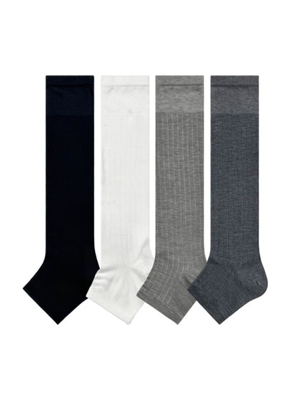 Rufia - Ribbed Open-Toe Over-the-Calf Socks