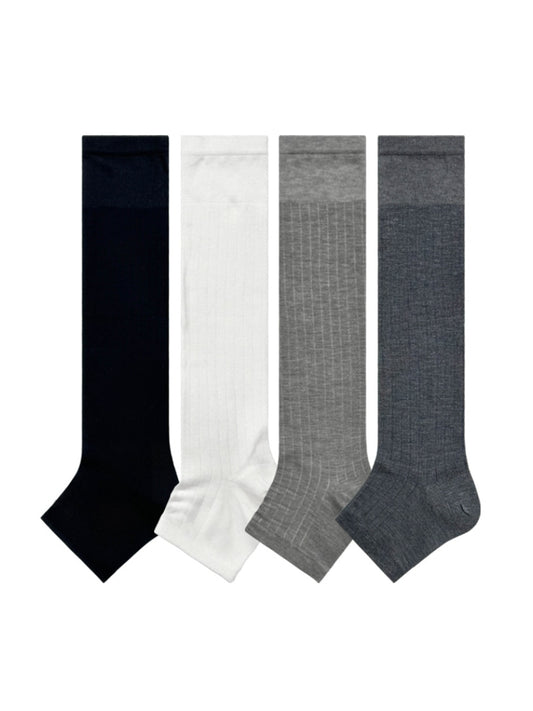 Rufia - Ribbed Open-Toe Over-the-Calf Socks