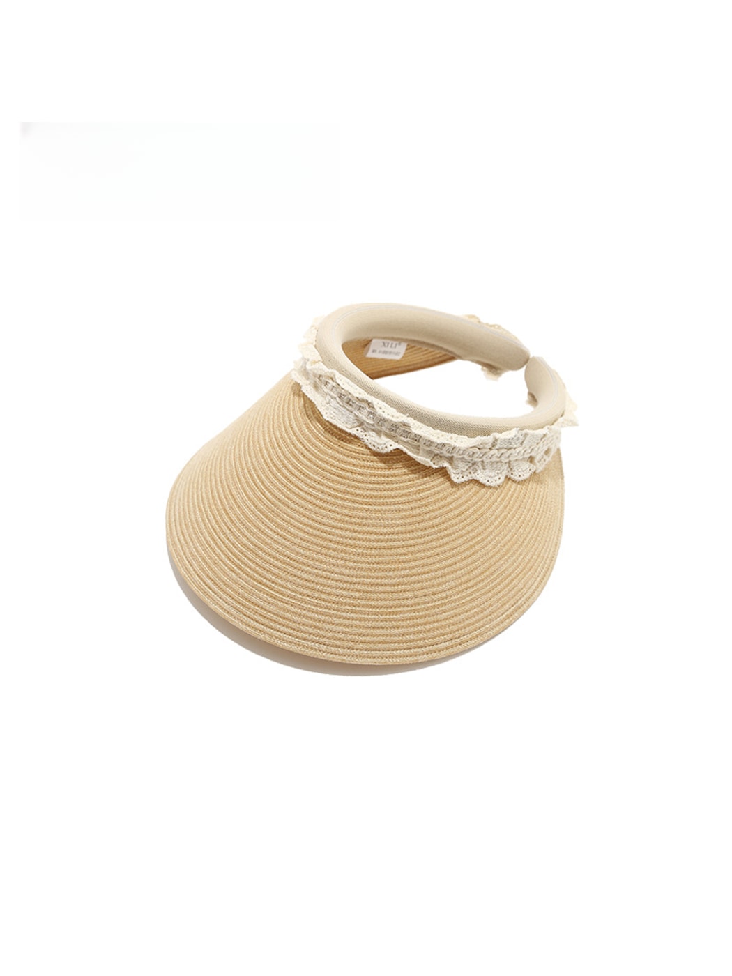 Haila - Elegant Lace Trim Wide Brim Visor Cap