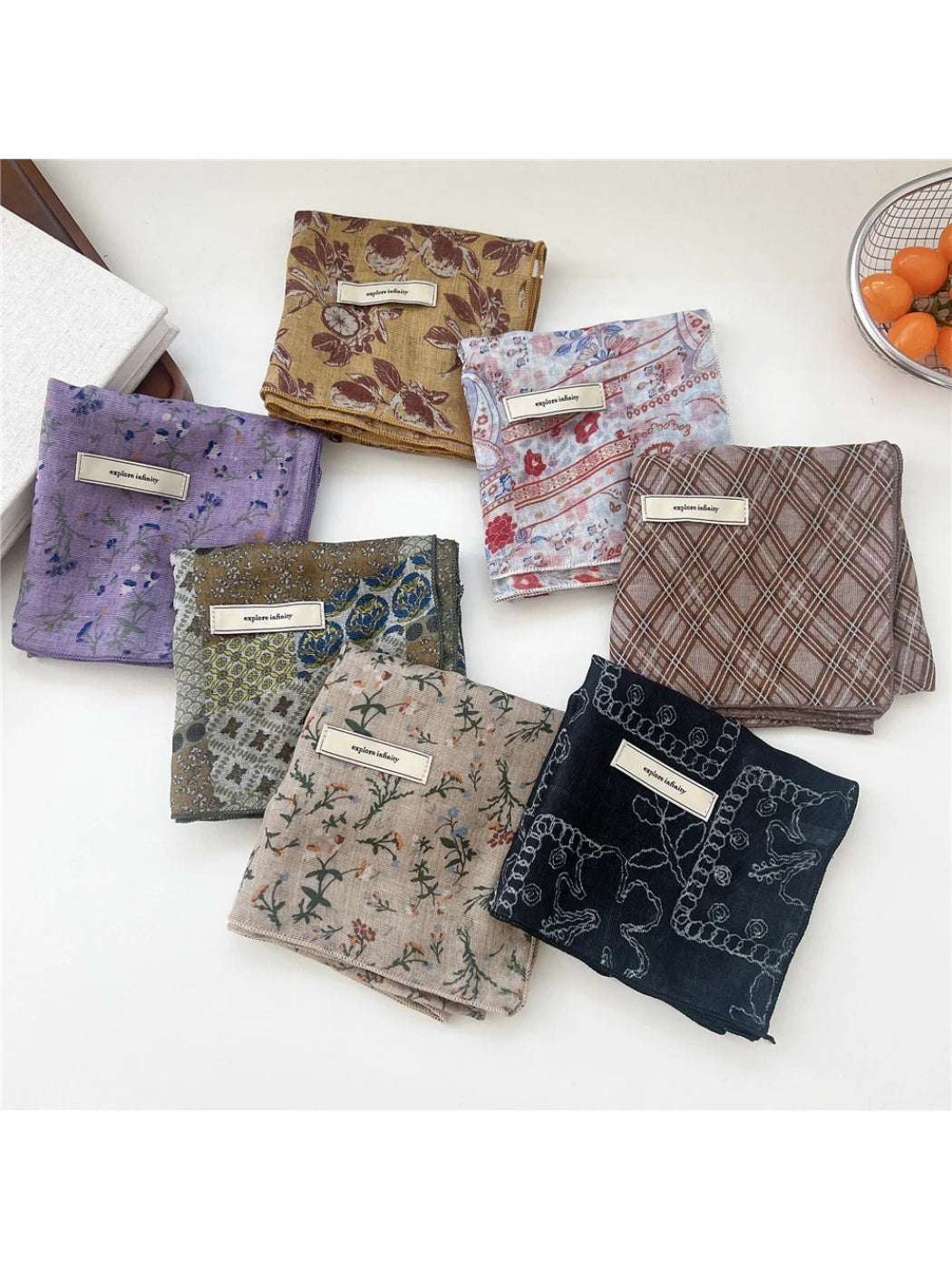 Scarvii - Vintage Print Square Scarf