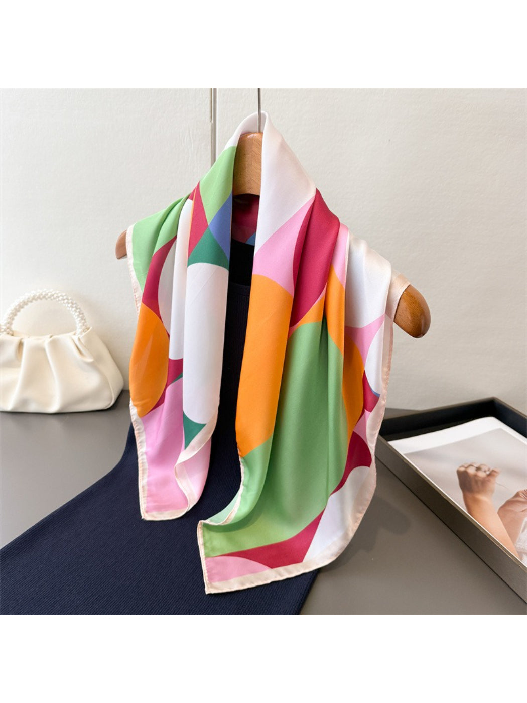 Scarvii - Colorblock Geometric Circle Square Scarf