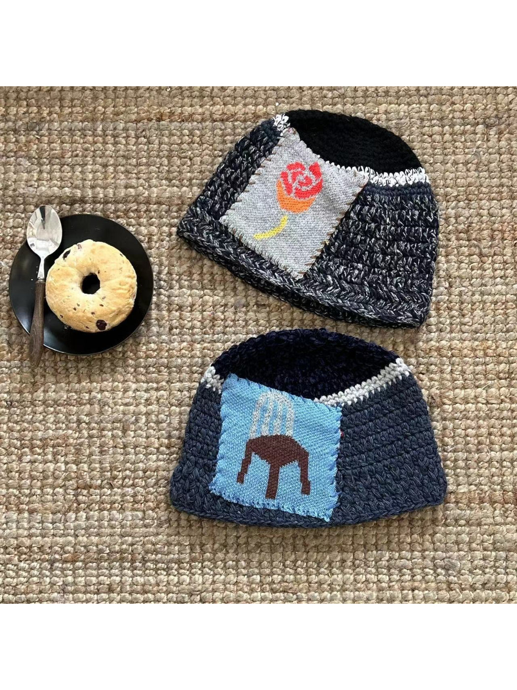 Rufia - Patchwork Art Knit Beanie