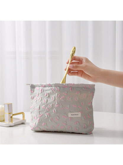 Cosbai - Fresh Embossed Floral Daily Handheld Bag