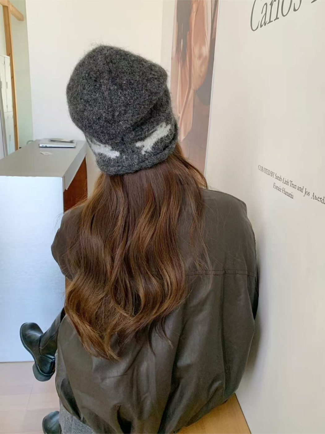 Haila - Bunny Motif Fuzzy Knit Beanie