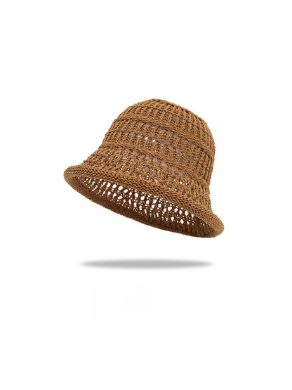 Haila - Solid Color Round Crown Bucket Hat