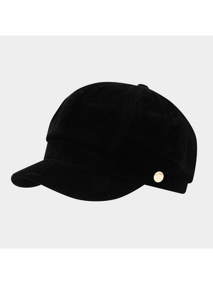 Haila - Vintage Metal Accent Newsboy Cap