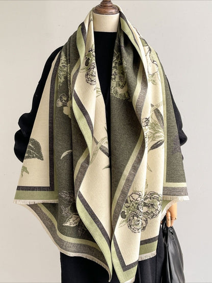 Scarvii - Vintage Floral Print Shawl & Scarf