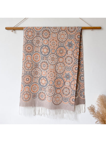 Scarvii – Circle Pattern Fringe Scarf & Wrap