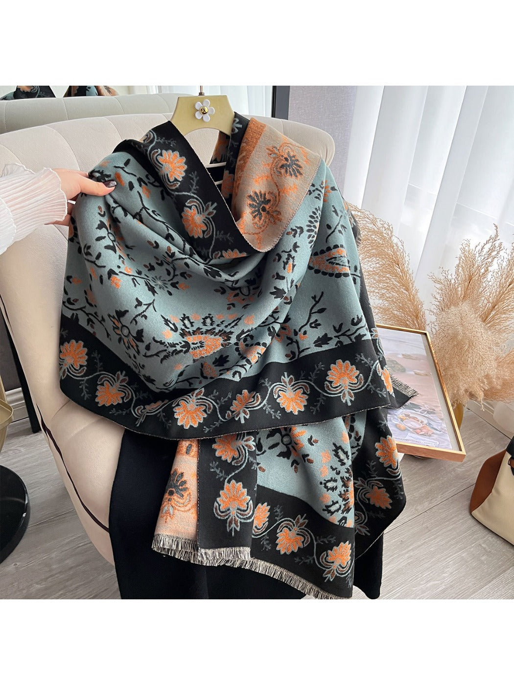 Scarvii – Reversible Paisley Fringe Scarf & Wrap
