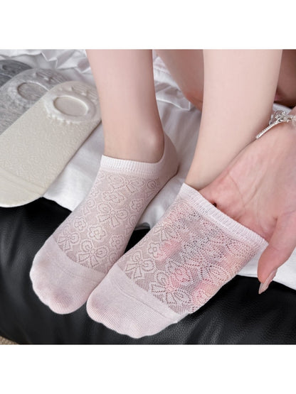 Rufia - Women's Bow Pattern Boat Socks