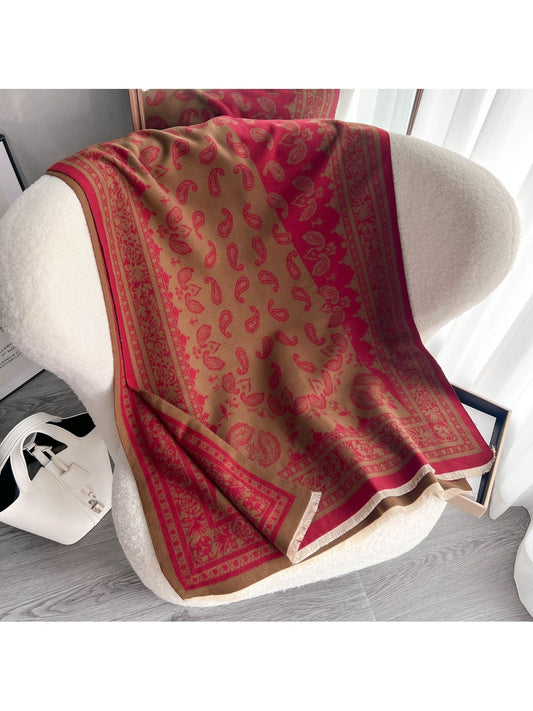 Scarvii - Paisley Border Fringed Shawl