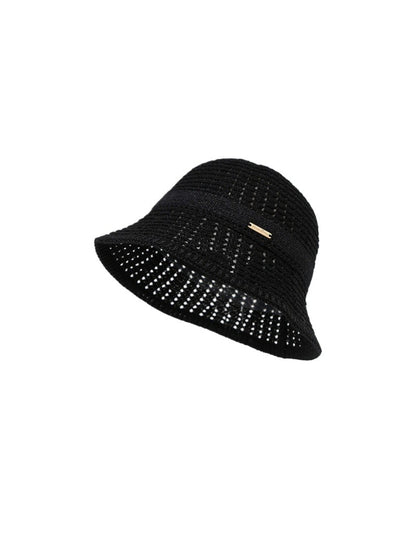 Close-up of lace detail on Haila vintage sun bucket hat in soft lighting
