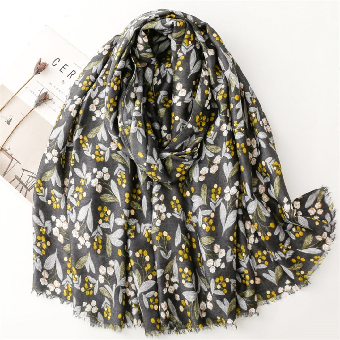 Scarvii - Small Floral Pattern Fall & Winter Scarf