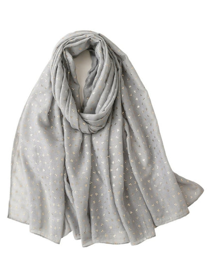 Scarvii - Tiny Gold Floral Print Scarf - Fresh & Elegant