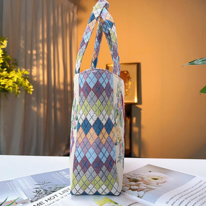 Cosbai - Geometric Lace Botanical & Animal Canvas Tote