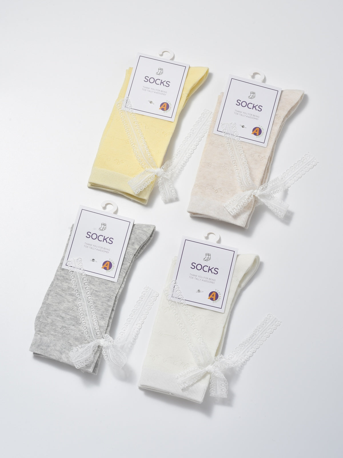 Rufia - Elegant Bow Lace Accent Crew Socks product image 2