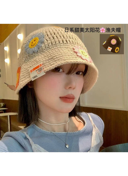Haila - Fresh Solid Sunflower Bell‑Shape Short‑Brim Bucket Hat