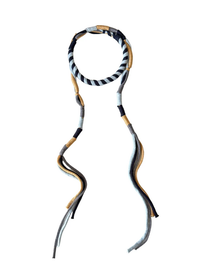 Scarvii - Spiral Stripe Wrapped Cord Skinny Scarf