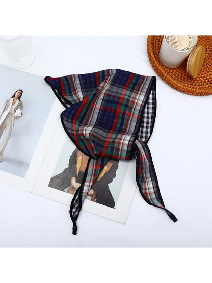 Scarvii - Vintage Plaid Geometric Triangle Bandana