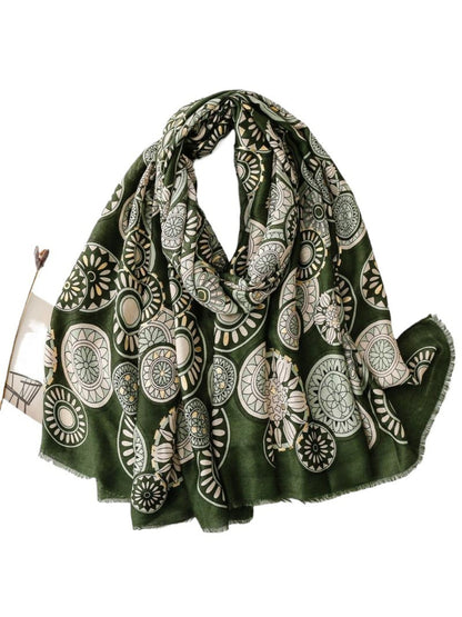 Scarvii - Soft Tone Medallion Pattern Everyday Scarf