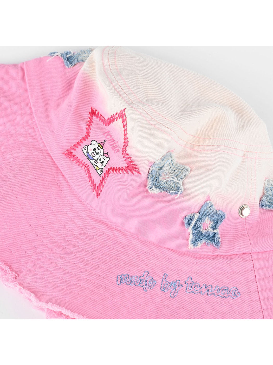 Haila - Pink Gradient Embroidered Women's Bucket Hat
