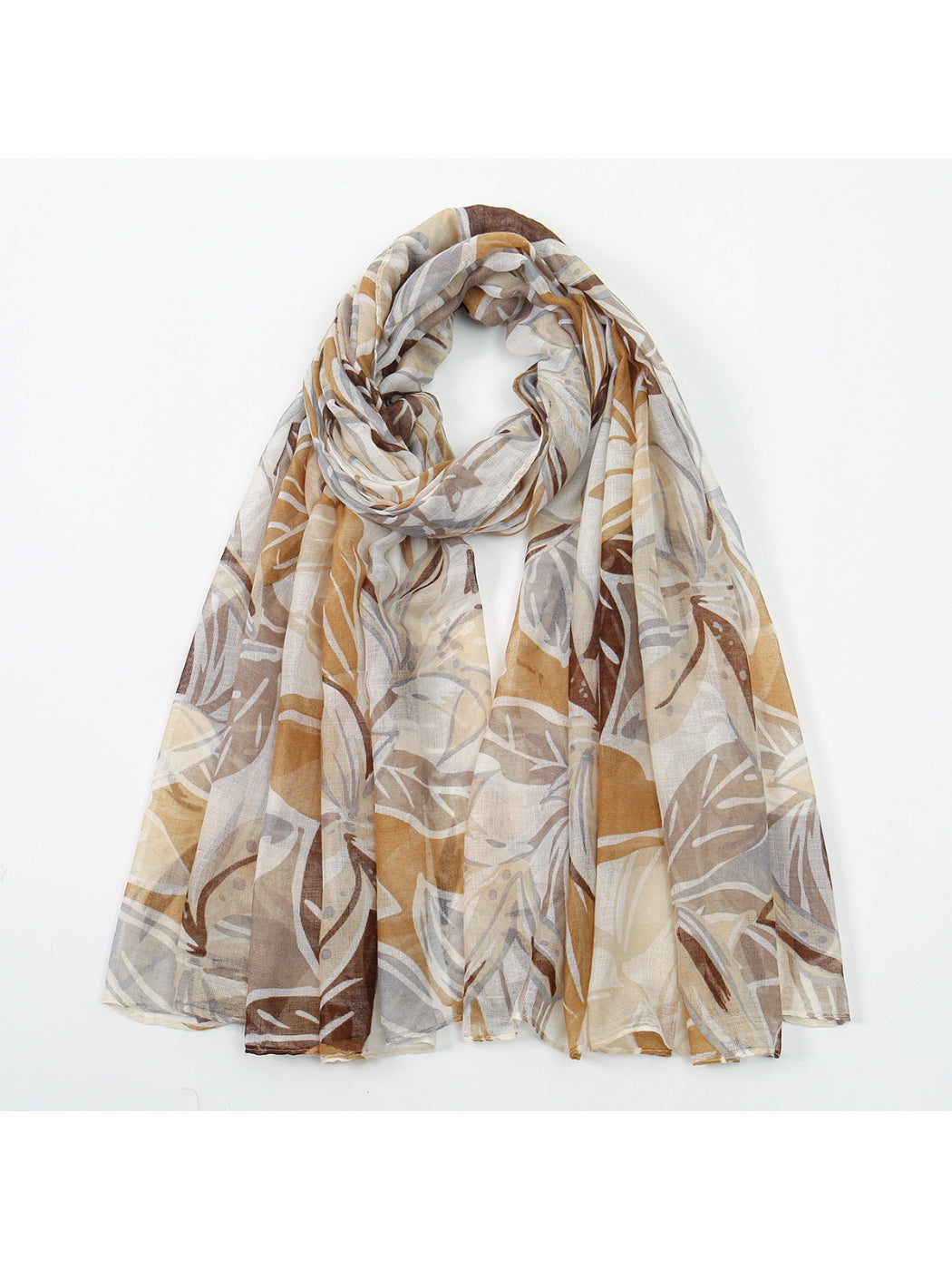 Scarvii – Spring Leaf Print Lightweight Scarf