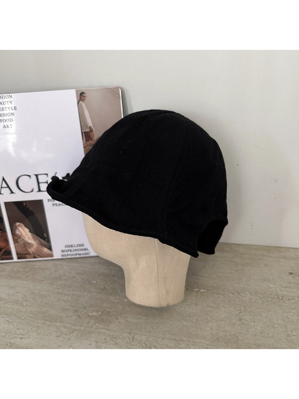 Haila - Solid Color Short Brim Round Crown Bucket Hat
