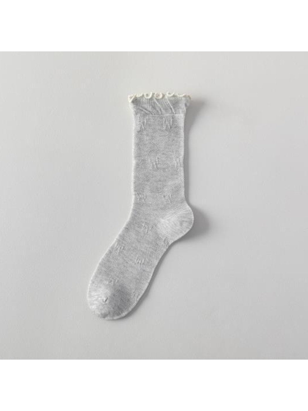 Rufia - Muted Solid Color Ruffle Crew Socks