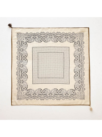 Scarvii - Vintage Polka Dot Center Print Square Scarf