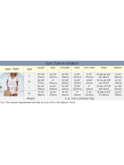 Crosa - Elegant White Hollow-Out Beach Dress