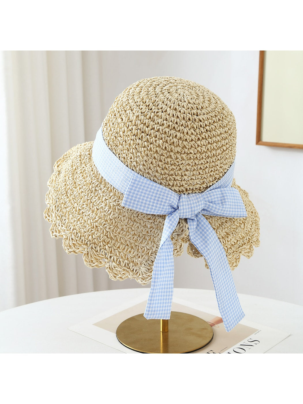 Haila - Bow Trim Round Crown Summer Sun Hat
