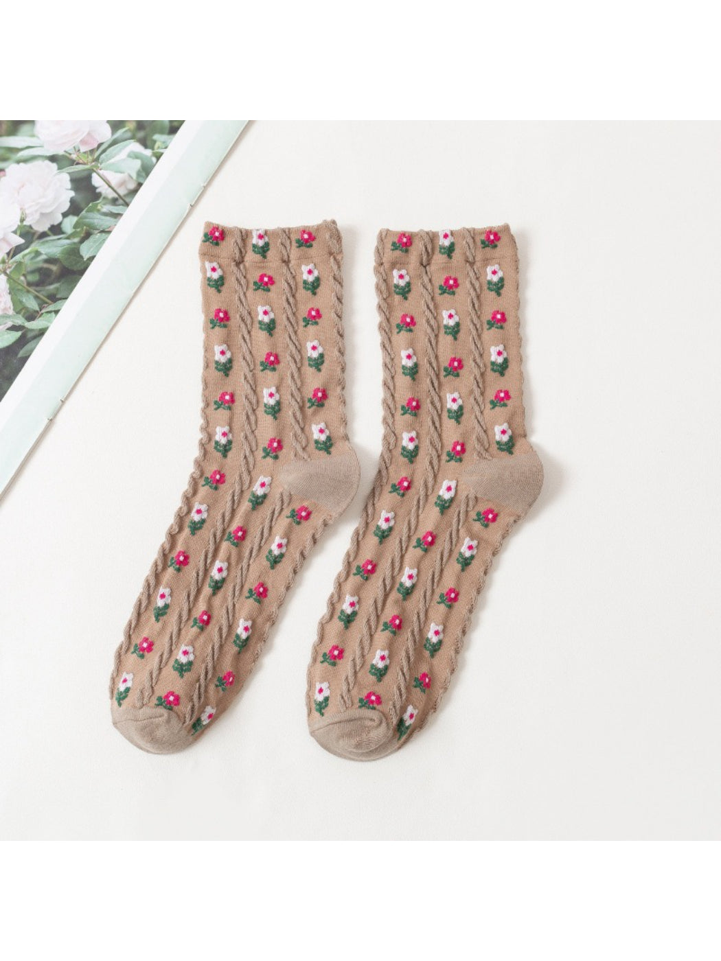 Rufia - Vintage Floral Knit Crew Socks product image 5