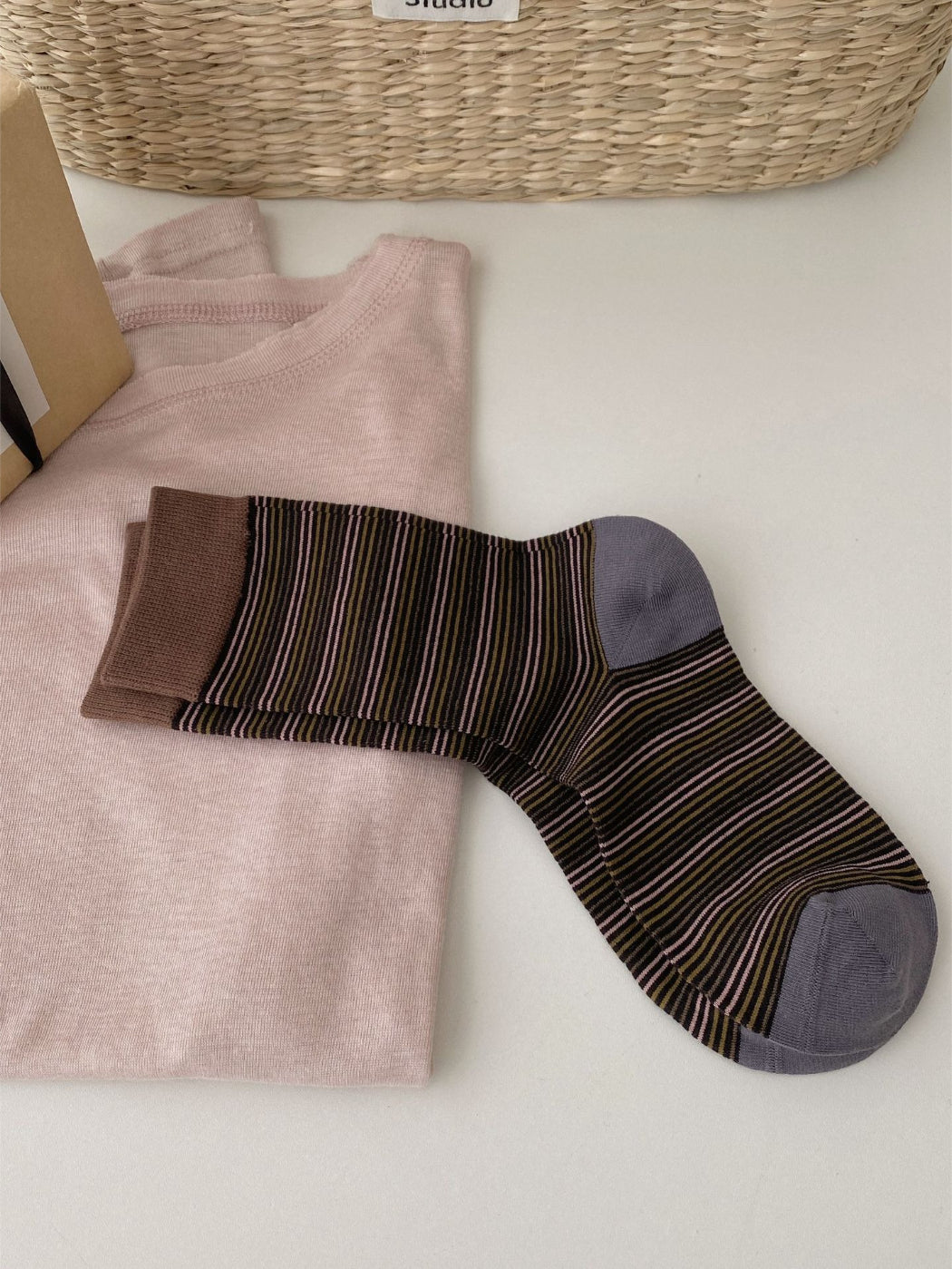 Rufia - Soft Retro Tone Stripe Crew Socks product image 7
