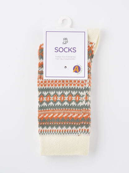 Rufia - Geometric Pattern Autumn Winter Socks