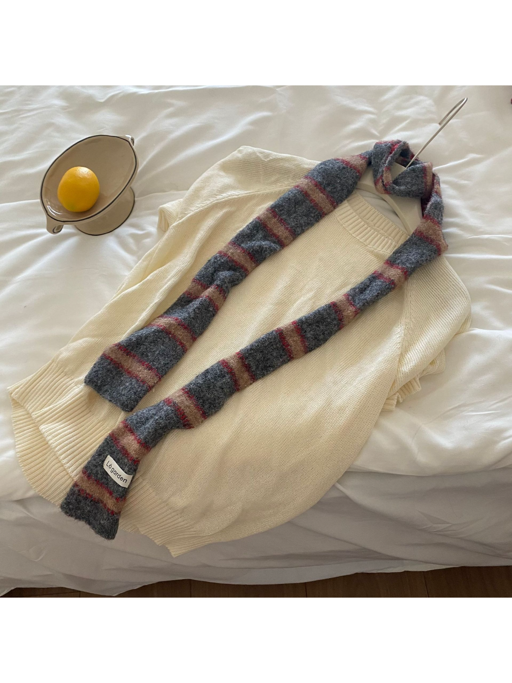 Scarvii - Colorful Striped Knit Skinny Scarf