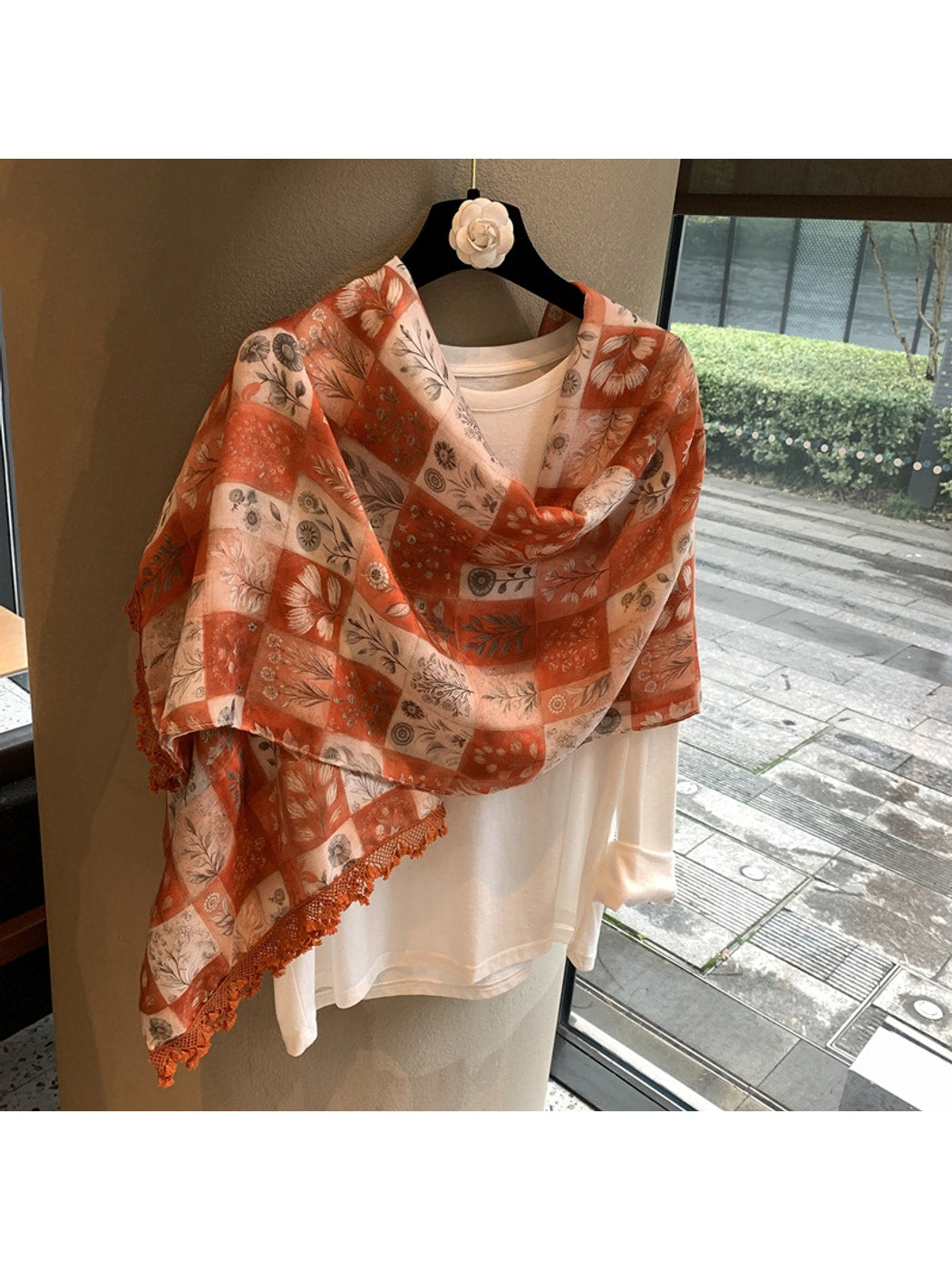 Scarvii - Botanical Patchwork Print Rectangular Scarf