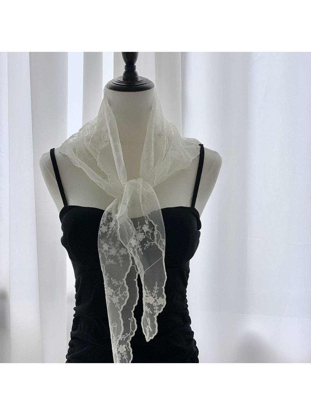 Scarvii - Sweet Lace Sheer Triangle Scarf - Feminine & Delicate